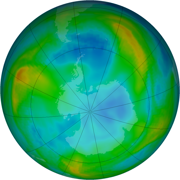 Antarctic ozone map for 12 June 1983